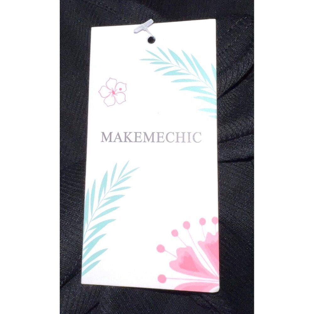 NEW Black & Leopard Print Long Sleeve Top Plus Size XL Makemechic Polyester Blen - Picture 3 of 5